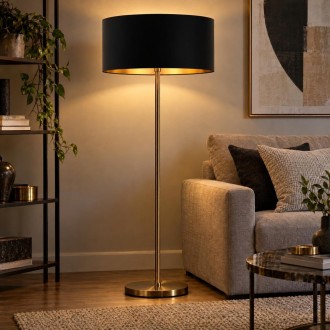 Abażur walec Oro Deluxe czarny złoty środek 35cm ZLA7229