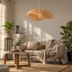 Lampa wisząca boho bambusowa boho naturalna do salonu duża Nusa biała.jpg