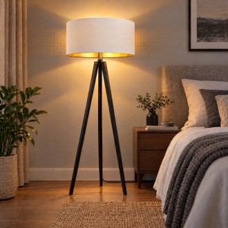 Abażur walec Oro Deluxe biały złoty środek 35cm ZLA7232