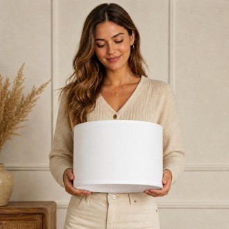 Abażur walec  Oro Deluxe biały 30cm ZLA7231