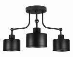 Lampa sufitowa żyrandol 3 klosze czarna