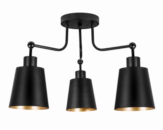 Lampa sufitowa żyrandol na 3 klosze metalowa