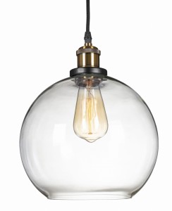 Lampa wisząca  duża szklana kula przezroczysta