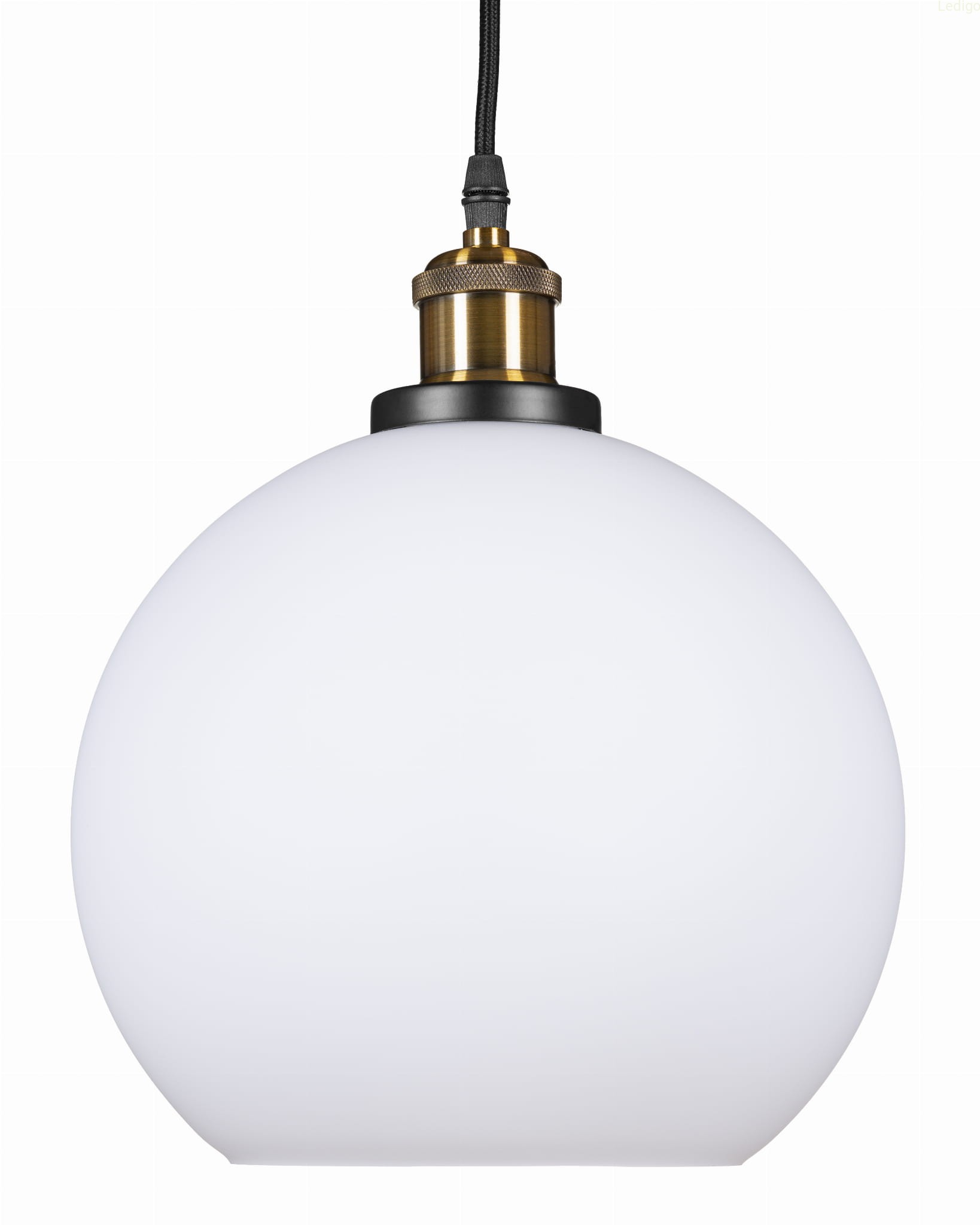 Lampa wisząca duża szklana kula mleczna biała