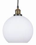 Lampa wisząca  duża szklana kula mleczna biała