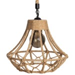 Lampa wisząca jutowa  żyrandol boho