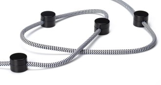 Uchwyt do kabla  przewodu w oplocie L czarny