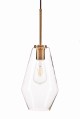 Lampa wisząca szklana przezroczysta podłużna