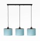 Lampa wisząca listwa potrójna błękitna
