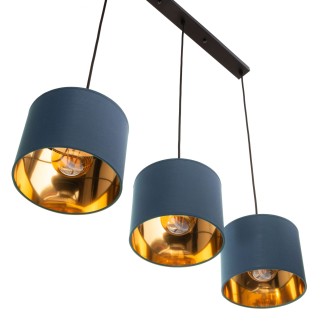 Lampa wisząca listwa potrójna Oro granatowa