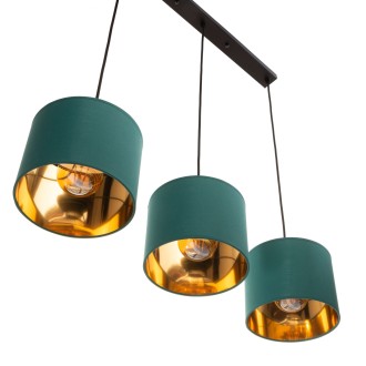 Lampa wisząca listwa potrójna Oro zielona