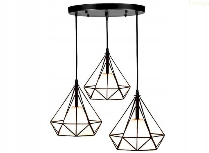 Lampa wisząca na plafonie potrójna GEOs loft