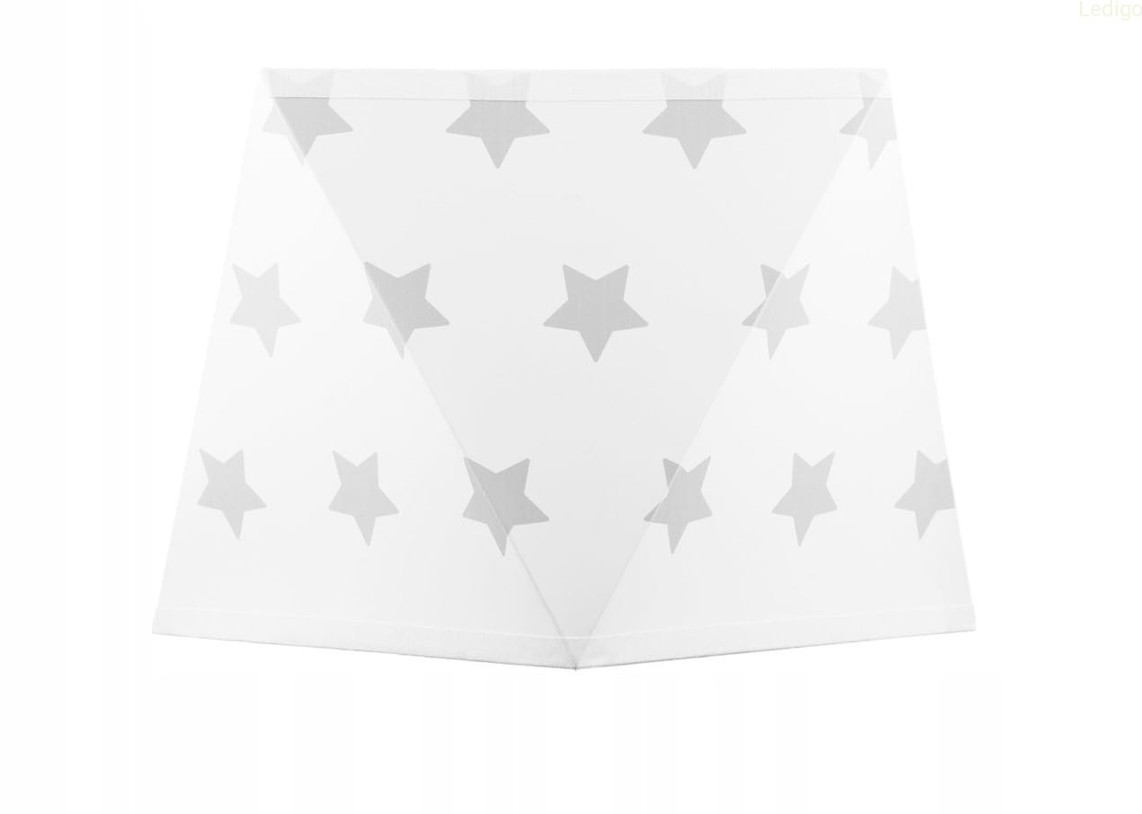 Abażur diament mały biały szare gwiazdki