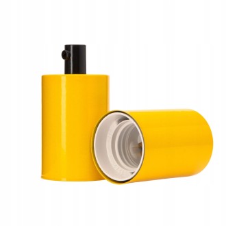 Oprawka metalowa do lampy E27 walec żółta