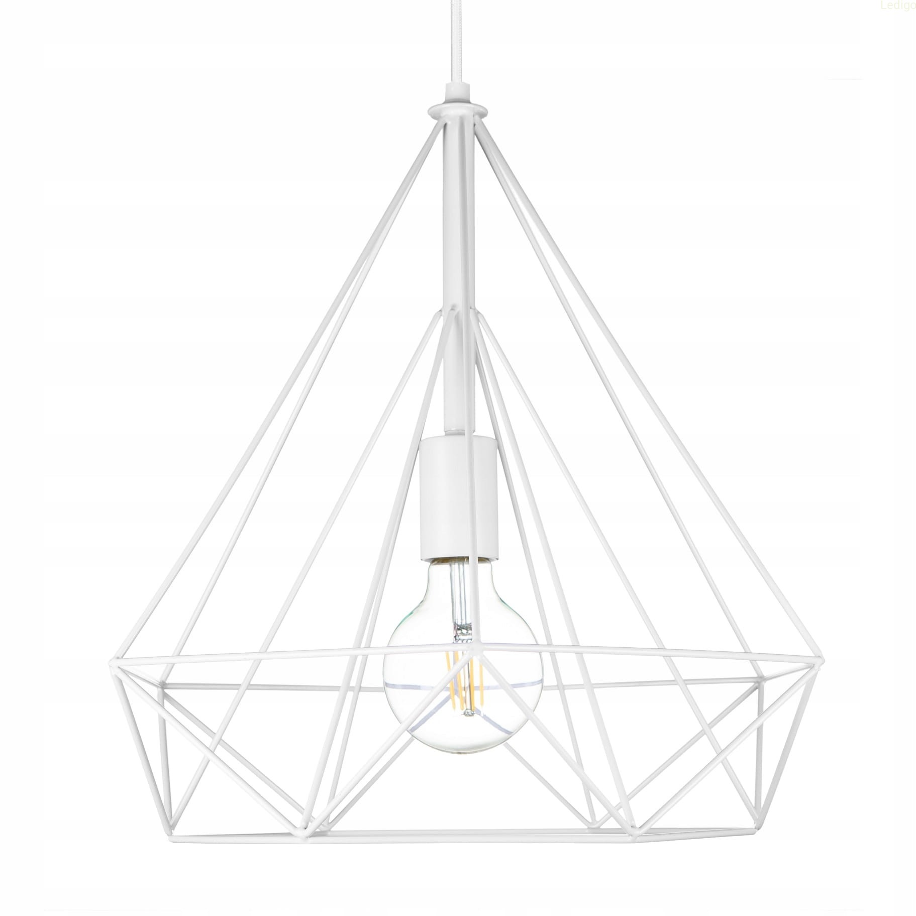 Lampa wisząca druciana LOFT Biały GEO PUSTY Marka Ledigo