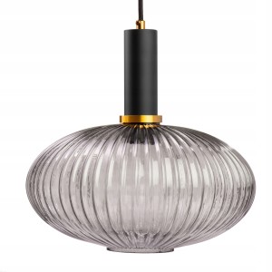 Lampa wisząca szklana MODERNA grafitowa szara DUŻA