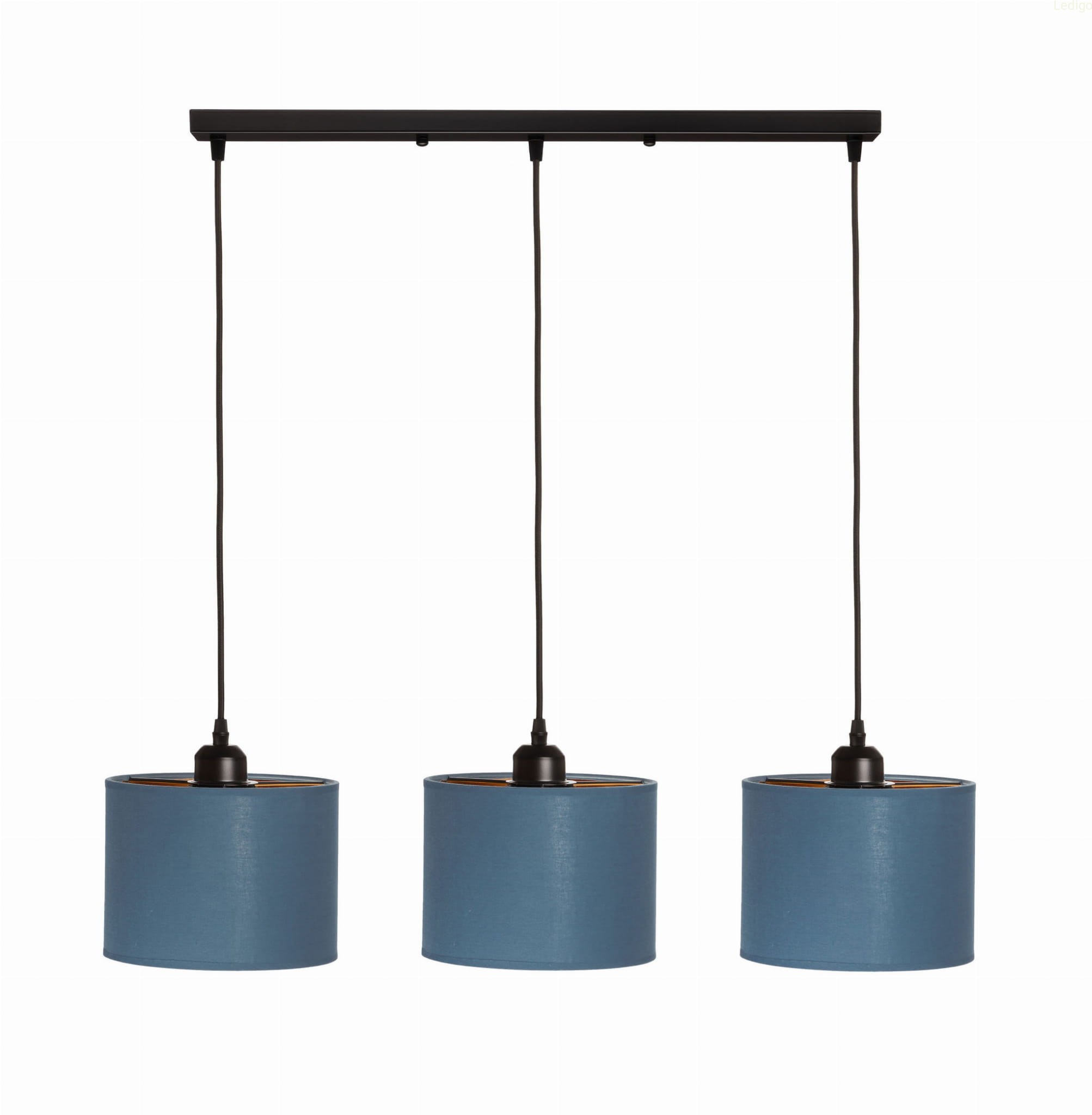 Lampa wisząca listwa potrójna granatowa