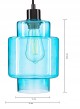 Lampa wisząca szklana niebieska nowoczesna EP017 marka Ledigo - wymiary