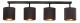 Lampa sufitowa na listwie 4 czarna abażur LED Marka Ledigo