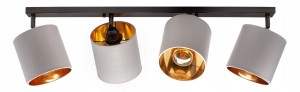 Lampa sufitowa listwa 4 szara abażur Oro LED