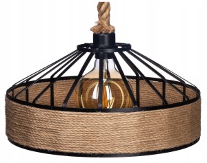 Lampa wisząca jutowa konopny sznur retro boho 50cm