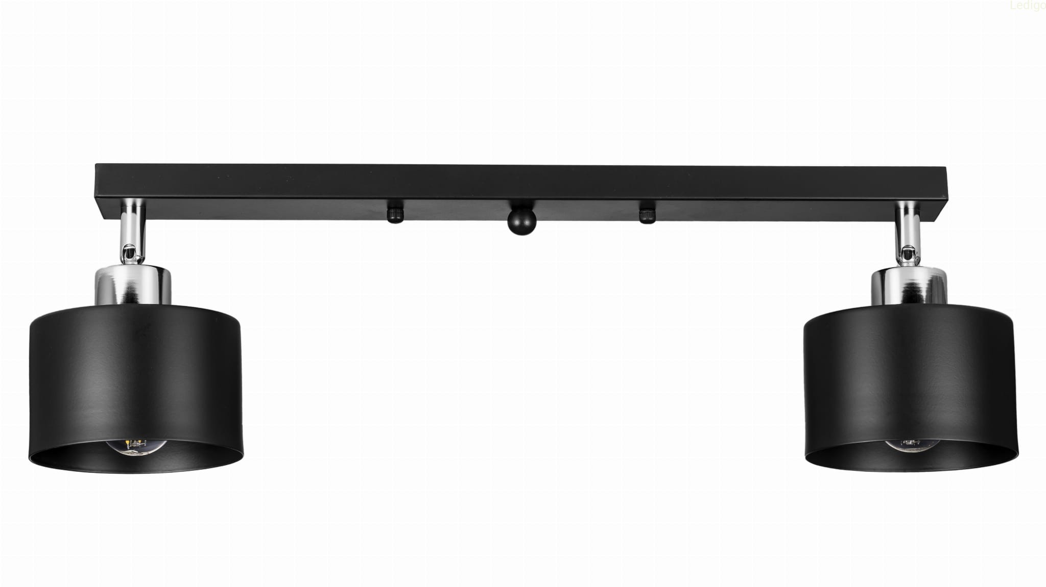 Lampa sufitowa na listwie czarna podwójna metalowa