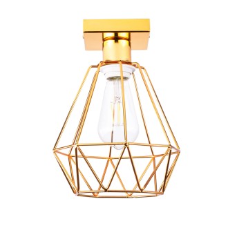 Lampa sufitowa mały złoty plafon diament metalowy