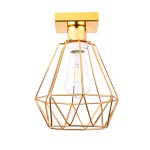 Lampa sufitowa mały złoty plafon diament metalowy