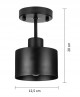 Lampa sufitowa mały czarny plafon kubełek metalowy - wymiary