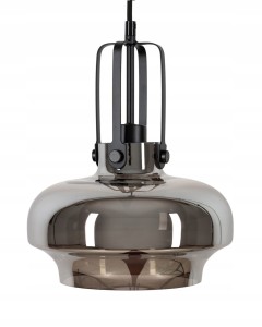 Lampa wisząca szklana szara lustrzana Asana