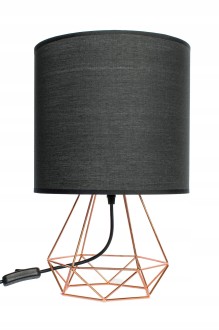 Lampka nocna golden rose czarna stołowa