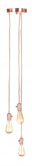 Lampa wisząca 3 oprawy on/off IL0 różowe złoto