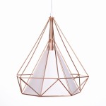 Lampa wisząca druciana LOFT GEO duża RÓŻOWE ZŁOTO