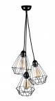 Lampa wisząca potrójna klosz diament TRIO druciana