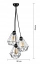 Lampa wisząca potrójna klosz diament TRIO druciana - wymiary