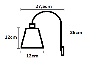Kinkiet z abażurem biały łuk E14 z łańcuszkiem