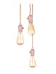 Lampa wisząca 3 oprawy on/off IL0 różowe złoto