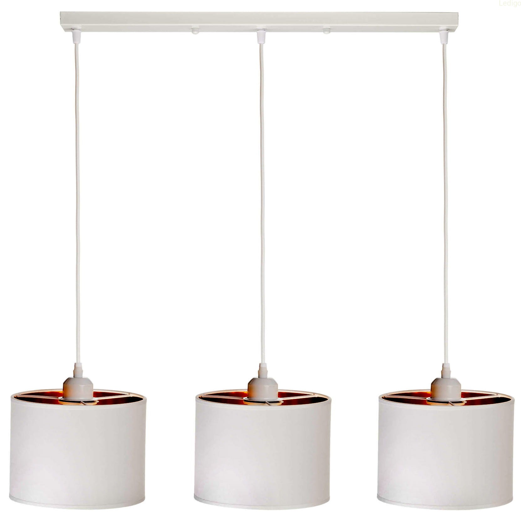 Lampa wisząca listwa potrójna biała