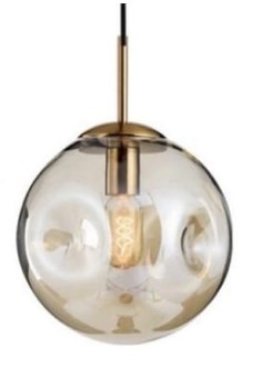 Lampa wisząca szklana kula LAVA AMBER