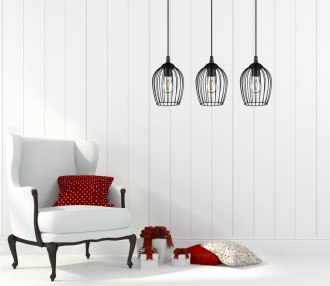 Lampa wisząca loft druciana owal