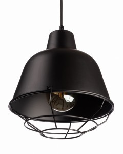 Lampa wisząca industrial metalowy klosz z kratką
