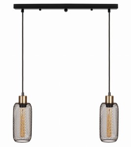 Lampa wisząca loft SIATKA listwa podwójna czarna