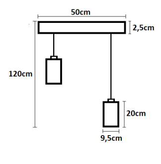 Lampa wisząca loft SIATKA listwa podwójna czarna