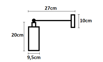 Kinkiet ścienny podłużny metalowa siatka