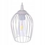 Lampa wisząca sufitowa OWAL LOFT druciana biała