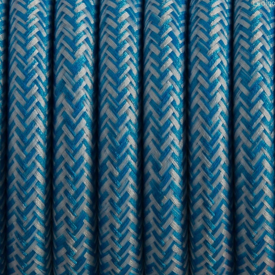 Przewód w oplocie kabel dekoracyjny zygzak BLUE 2x0,75