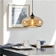 Lampa sufitowa wisząca szklana złota amber Cairo