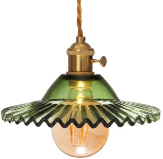 Lampa wisząca szklana płaska BALERINA zielona