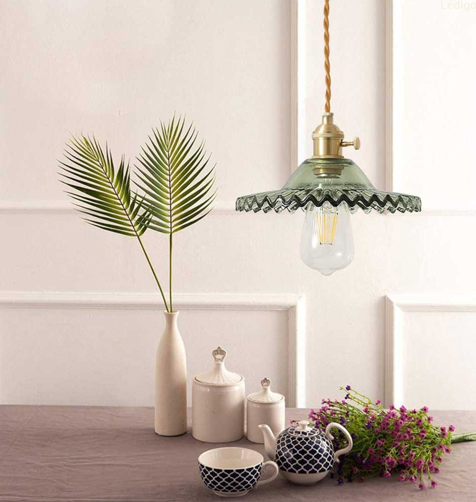 Lampa wisząca szklana płaska BALERINA aranżacja
