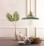 Lampa wisząca szklana płaska BALERINA zielona